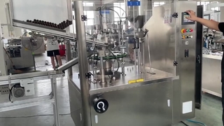 कार्टनर के साथ धातु ट्यूब भरने की मशीन