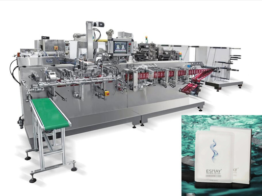 क्षैतिज प्रकार स्वचालित चेहरे का मुखौटा बनाने की मशीन 60packs / Min Nonwoven