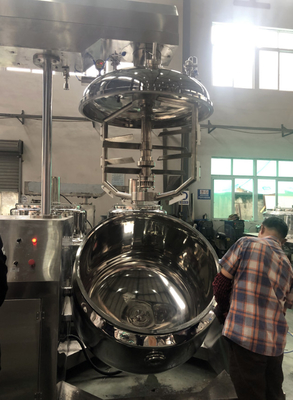 304/316L मिश्रण टैंक वैक्यूम तरल एमुल्सिफायर homogenizer टैंक के साथ विद्युत हीटिंग शरीर लोशन चेहरे क्रीम बनाने की मशीन
