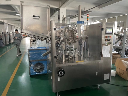 प्रेसिजन लेमिनेटेड एल्यूमीनियम नरम ट्यूब भरने सील मशीन गति 50-75pcs/Min
